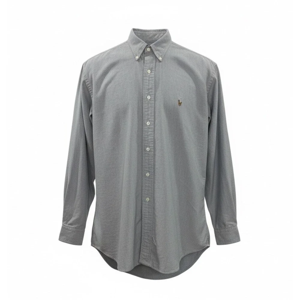 Polo Ralph Lauren Mens 16.5-33 L Gray Classic Fit 100% Cotton Button-Down Shirt‎
